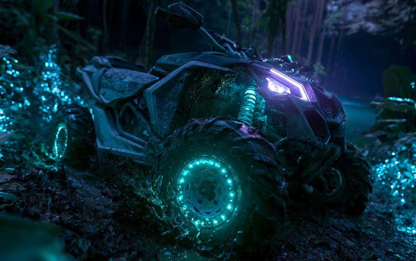 ATV rider on a jungle trail in Cancún