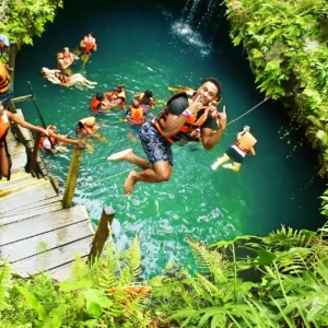 Private cenote tour in Cancun, crystal-clear water