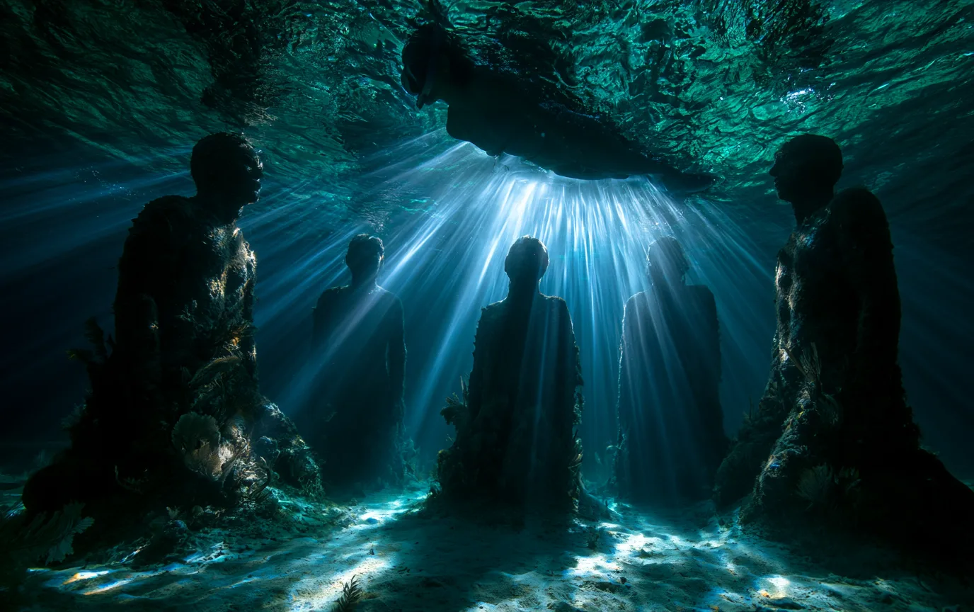Snorkeling the MUSA underwater museum in Cancún