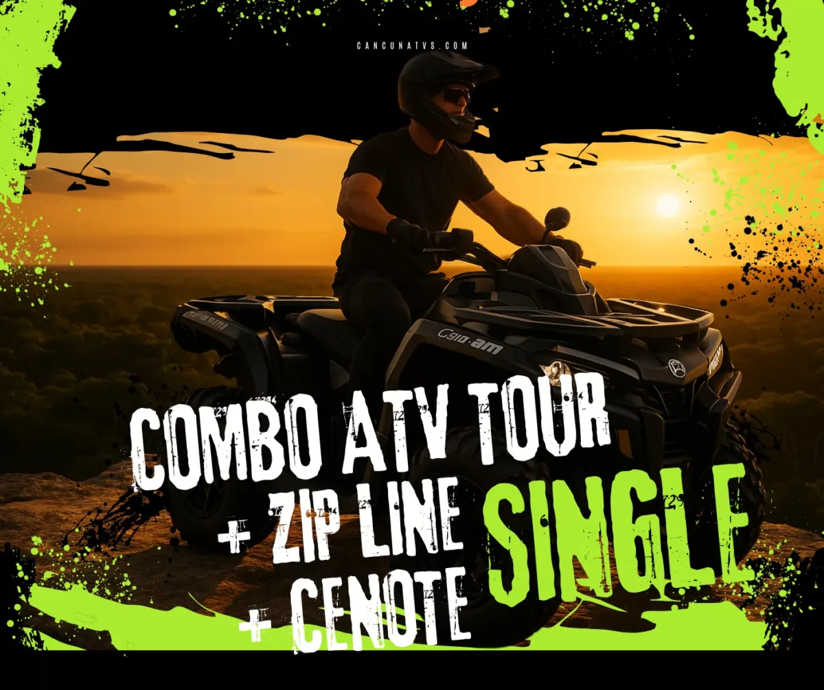 Tour combinado para un solo pasajero en ATV, cenote y tirolesa - Image 1