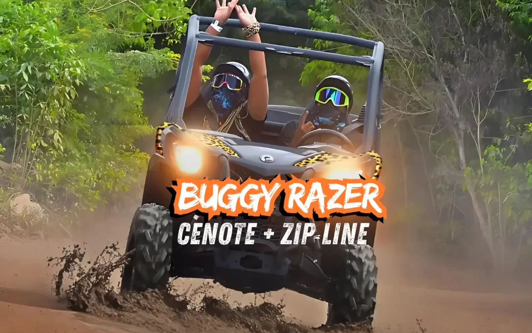 Cancun BUGGY Tour | Combo Zipline + Cenote + RZR Quad