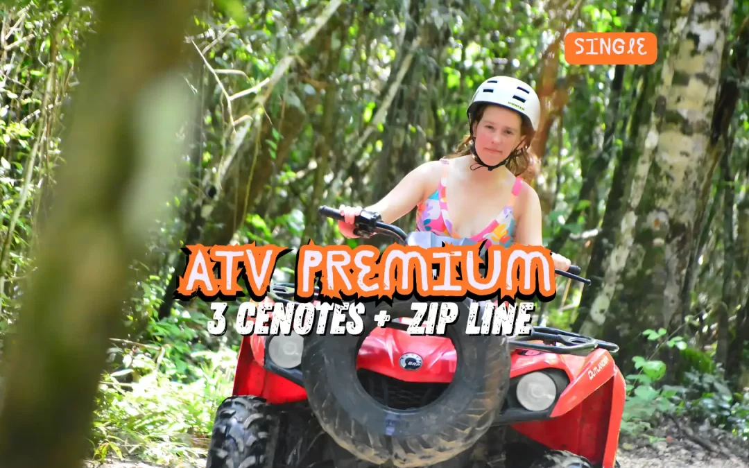 Premium Atv Tour SINGLE Combo | Atvs + Zipline + 3 Cenotes Private Tour