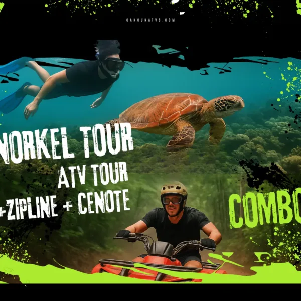 Súper Combo: Snorkel en Cancún, ATV, Tirolesas y Cenote